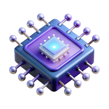 capriccioso magnifico quantistico computer patata fritta con complesso circuiteria e raggiante nodi. no sfondo con trasparente sfondo. ultra HD png