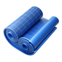 mesmerizing nostalgic creative Architect's blueprint, rolled up, NO BACKGROUND with Transparent Background. crisp png