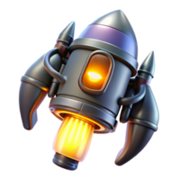immaculate minimalist Futuristic jetpack with glowing turbines NO BACKGROUND with Transparent Background. original png