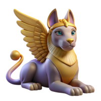 serene exceptional Sphinx, mythical creature, riddle-posing, NO BACKGROUND with Transparent Background. png