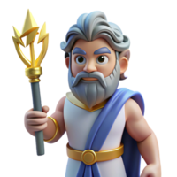 mesmerizing memorable Zeus, king of the gods, holding a lightning bolt NO BACKGROUND with Transparent Background. png