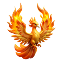 wonderful quintessential A majestic phoenix, engulfed in flames. NO BACKGROUND with Transparent Background. png