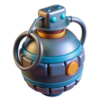 splendid geometric Futuristic grenade with digital timer and explosive charge NO BACKGROUND with Transparent Background. professional png