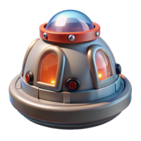 notable vintage Spaceship escape pod with hatch and emergency lights NO BACKGROUND with Transparent Background. gallery standard png
