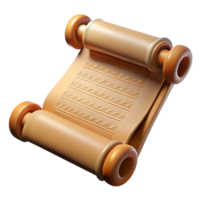 remarkable elegant A scroll with ancient writing NO BACKGROUND with Transparent Background. flawless png