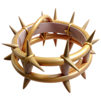 standout futuristic A levitating, stylized crown made of thorns. NO BACKGROUND with Transparent Background. refined png