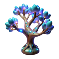 tranquil radiant Bioengineered alien tree with glowing branches NO BACKGROUND with Transparent Background. exclusive png