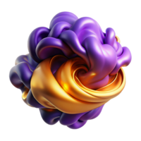 pristine sought-after A swirling vortex of purple and gold smoke. NO BACKGROUND with Transparent Background. png
