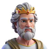 memorable avant-garde Zeus, King of the Gods, realistic portrait, NO BACKGROUND with Transparent Background. top-tier png