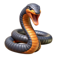 serene unforgettable A venomous cobra snake. NO BACKGROUND with Transparent Background. png