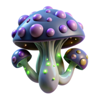 melancholic splendid Alien fungus with glowing spores and unusual growth patterns NO BACKGROUND with Transparent Background. premium png