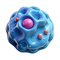 intense magnificent A single, stylized cell with visible organelles. NO BACKGROUND with Transparent Background. expertly shot png