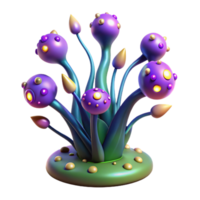 majestic harmonious geometric Alien plant with glowing spores and strange foliage NO BACKGROUND with Transparent Background. gallery standard png