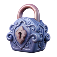 immaculate distinguished A stylized lock, with intricate carvings. NO BACKGROUND with Transparent Background. png