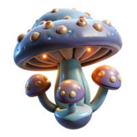 peaceful breathtaking Alien fungus with glowing spores and unusual growth patterns NO BACKGROUND with Transparent Background. artisan png