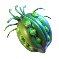 nostalgic mesmerizing Alien seed pod with bioluminescent markings and tendrils NO BACKGROUND with Transparent Background. authentic png