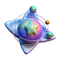 gorgeous coveted Holographic map of a star system NO BACKGROUND with Transparent Background. png