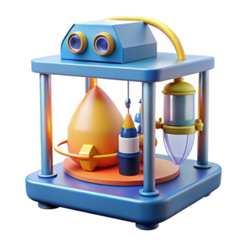 auffallen Bohemien fortgeschritten 3d Drucker Erstellen ein Miniatur Raumschiff Nein Hintergrund mit transparent transparent Hintergrund. hoch Auflösung png