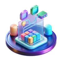striking geometric Holographic interface, data streams, futuristic icons, NO BACKGROUND with Transparent Background. high resolution png