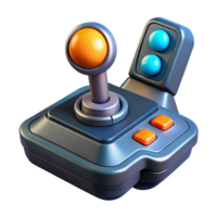 impressive iconic Spaceship cockpit control stick with glowing buttons NO BACKGROUND with Transparent Background. png