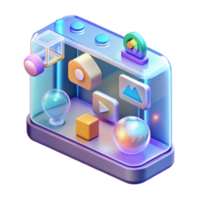 remarkable bohemian Holographic interface with interactive icons. NO BACKGROUND with Transparent Background. refined png
