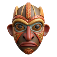 vibrant avant-garde A stylized tribal mask, with intricate patterns. NO BACKGROUND with Transparent Background. sharp png