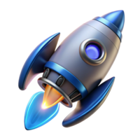 tranquil extraordinary Spaceship thruster with glowing blue flames NO BACKGROUND with Transparent Background. precision png