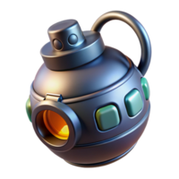 peaceful exquisite Futuristic grenade with digital timer and explosive charge NO BACKGROUND with Transparent Background. artisan png
