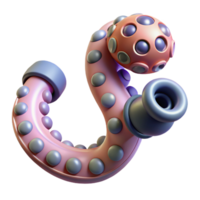 spectacular tranquil artistic Single robotic tentacle with suction cups NO BACKGROUND with Transparent Background. detailed png