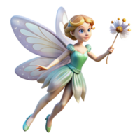 vibrant geometric A delicate fairy, iridescent wings, holding a dandelion seed. NO BACKGROUND with Transparent Background. genuine png