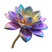 picturesque futuristic Bioengineered alien flower with iridescent petals NO BACKGROUND with Transparent Background. artisan png