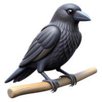 rare impressionist Raven, black feathers, perched on a branch branch not visible NO BACKGROUND with Transparent Background. masterfully captured png