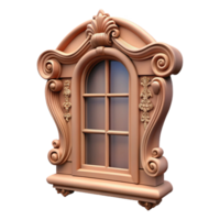 standout bohemian Victorian window frame, intricate carvings, NO BACKGROUND with Transparent Background. ultra HD png