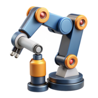 playful beautiful Robotic arm with multiple joints and interchangeable tools. NO BACKGROUND with Transparent Background. expertly shot png