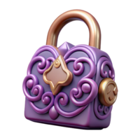 serene unforgettable A stylized lock, with intricate carvings. NO BACKGROUND with Transparent Background. png