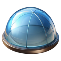 pristine reflective futuristic Skylight, dome-shaped, glass, NO BACKGROUND with Transparent Background. 4K png
