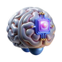 unforgettable rustic Cybernetic brain implant with glowing circuitry and neural interface NO BACKGROUND with Transparent Background. gallery standard png