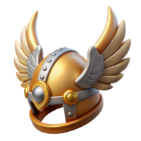magnificent romantic elegant A winged helmet with feathers and horns. NO BACKGROUND with Transparent Background. studio quality png