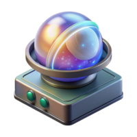 romantic wonderful Advanced holographic projector displaying a planet NO BACKGROUND with Transparent Background. elite png