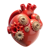remarkable bohemian A floating, pulsating human heart made of gears. NO BACKGROUND with Transparent Background. 4K png