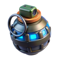 striking notable Futuristic grenade with digital timer and explosive charge NO BACKGROUND with Transparent Background. png