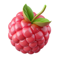 pristine elegant Raspberry with leaves NO BACKGROUND with Transparent Background. genuine png