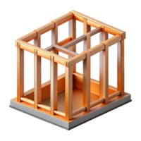 memorable bohemian Wall stud framing detail, NO BACKGROUND with Transparent Background. high quality png