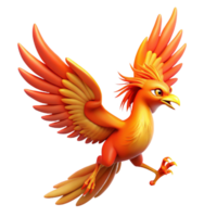 signature rustic Phoenix, mythical firebird, mid-flight, NO BACKGROUND with Transparent Background. expertly shot png