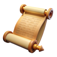 memorable geometric A stylized scroll, with ancient writing. NO BACKGROUND with Transparent Background. artisan png