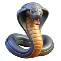 standout art deco A king cobra with hood flared, NO BACKGROUND with Transparent Background. expertly shot png