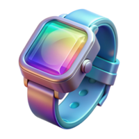 splendid geometric Futuristic watch, holographic display, sleek design, NO BACKGROUND with Transparent Background. authentic png