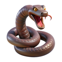 passionate immaculate Snake, coiled, fangs exposed NO BACKGROUND with Transparent Background. perfect clarity png