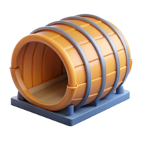 joyful captivating Technical illustration of a barrel vault NO BACKGROUND with Transparent Background. high resolution png