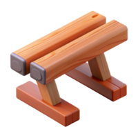 nostalgic impressive CAD rendering of a wood beam NO BACKGROUND with Transparent Background. perfect clarity png